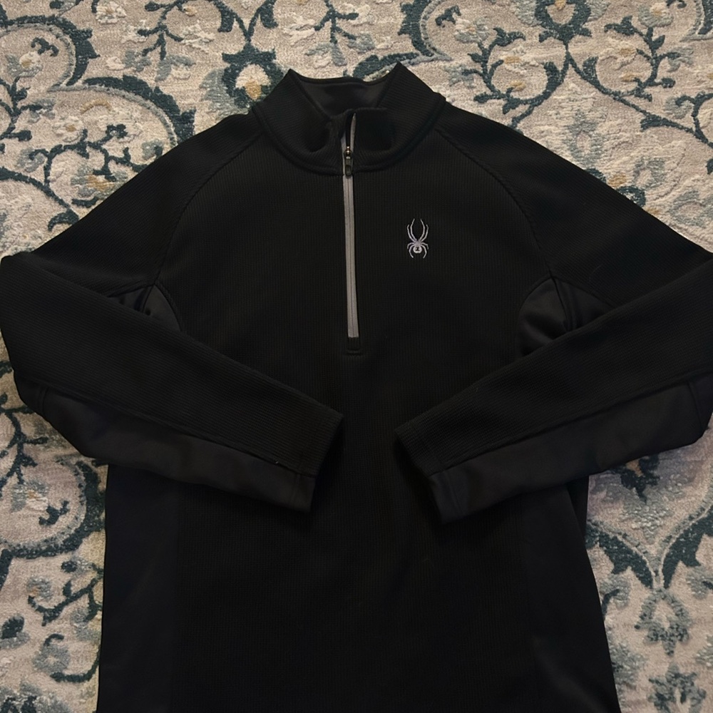 Black Half-Zip Pullover with Logo